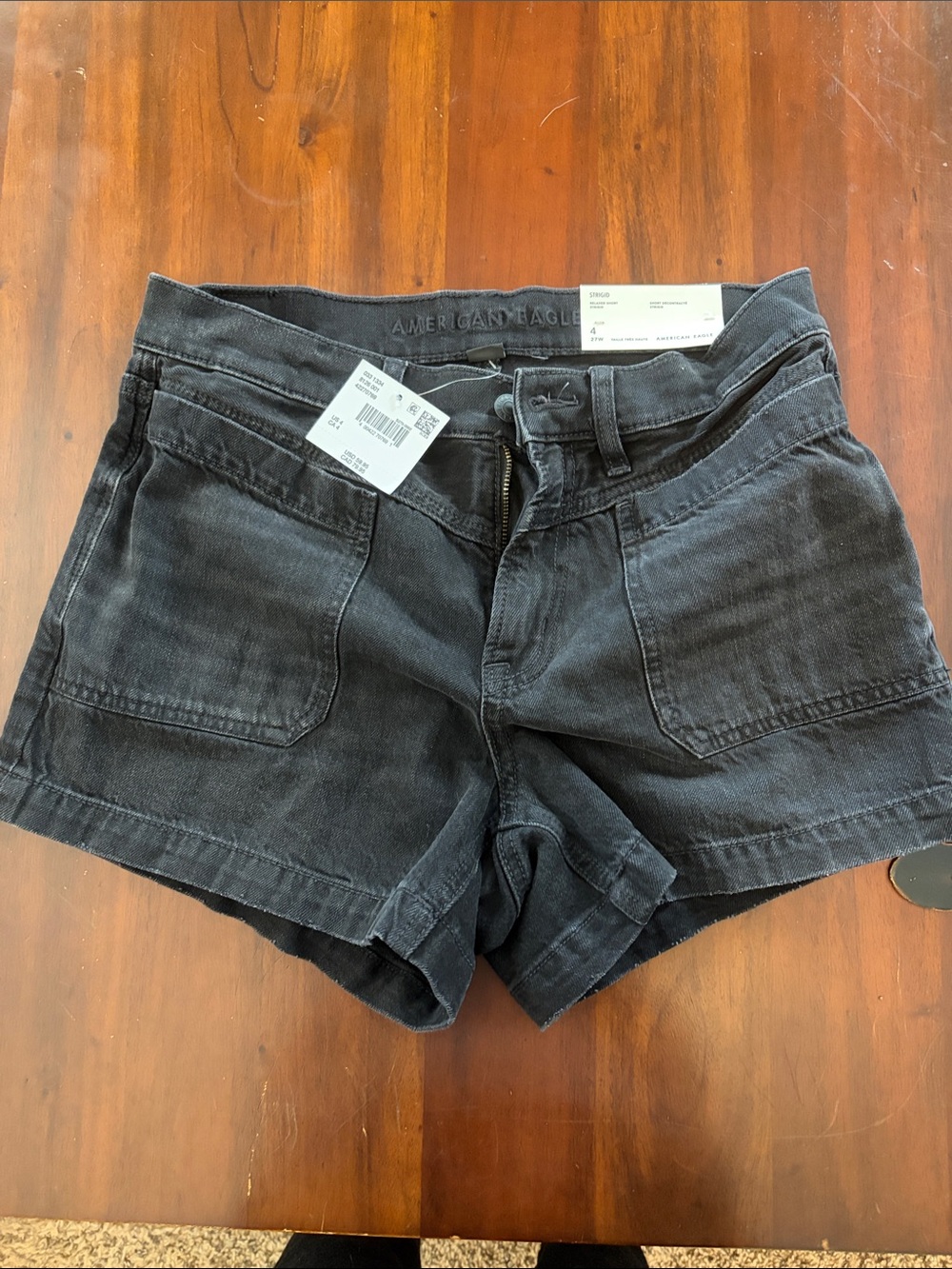 American Eagle Outfitters Washed Black Denim Women's Shorts